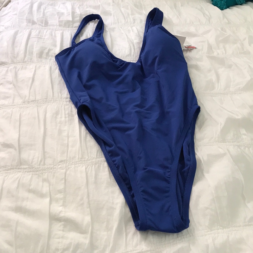 NWT Bikini Lab blue scoop back bathing suit